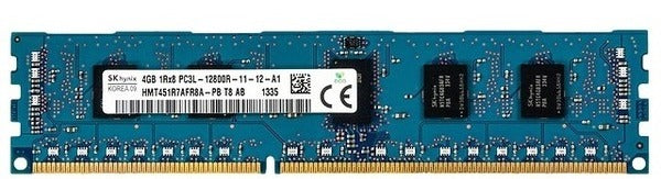 4Gb (1X4Gb) 1600Mhz Pc312800 Cl11 Ecc Registered Single Rank X8 1.35V Ddr3 Sdram 240Pin Rdimm Memory Module For Server