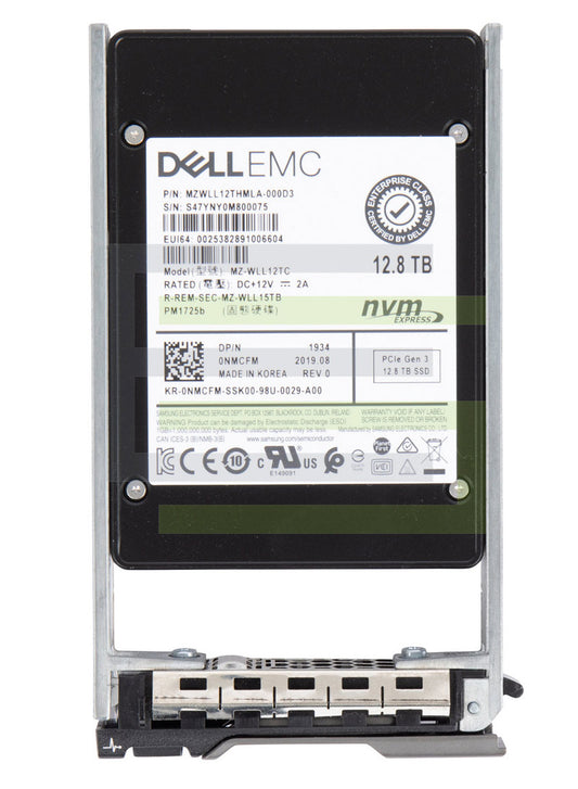 Pm1725b Series 12.8tb Pcie Nvme 3.1 X4 3d Nand Tlc 2.5inch Solid State Drive For Poweredge Server
