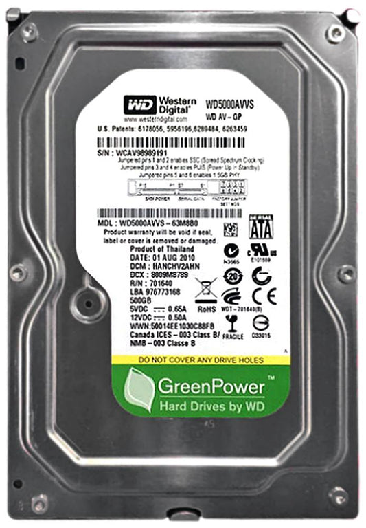Av-Gp 500Gb 7200Rpm Sata 3Gbps 8Mb Cache 3.5-Inch Internal Hard Drive