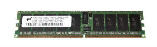 512MB PC2-3200 DDR2-400MHz ECC Registered CL3 240-Pin DIMM Single Rank Memory Module