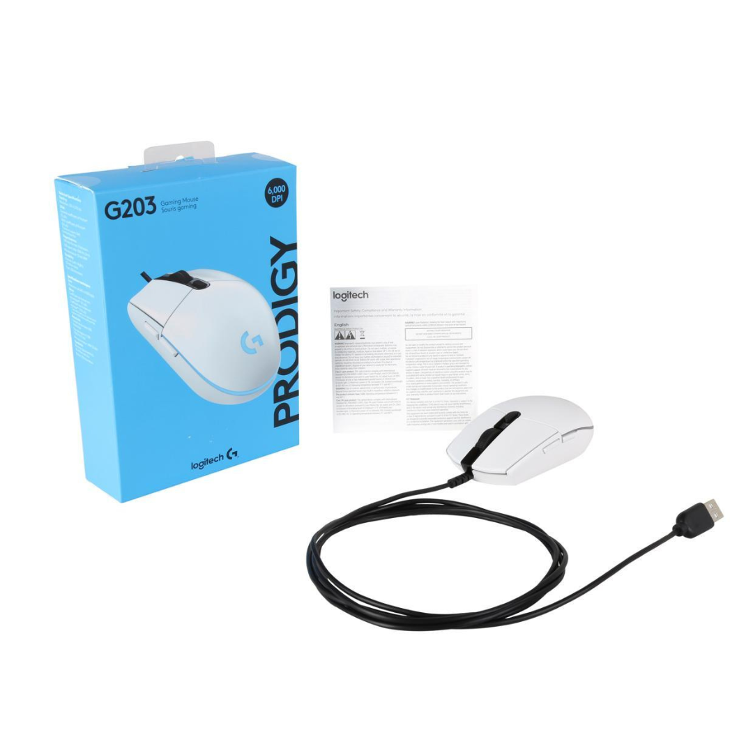 Logitech G203 Prodigy Wired Gaming Mouse - White