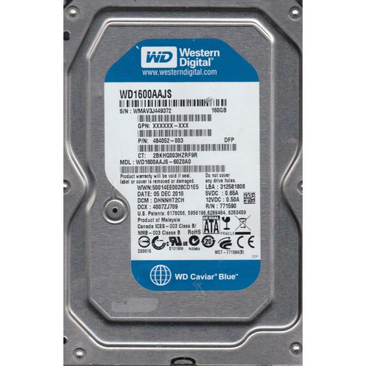 Caviar Blue 160GB 7200RPM SATA 3GB/s 8MB Cache 3.5-inch Hard Drive