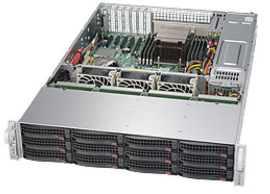 6028R-E1CR12L IntelÂ® C612 LGA 2011 (Socket R) Rack (2U) Black, Silver